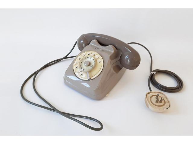 Vecchio Telefono SIP Fisso a Rotella Bigrigio Vintage - 1/1