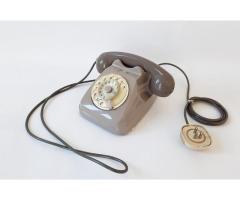 Vecchio Telefono SIP Fisso a Rotella Bigrigio Vintage